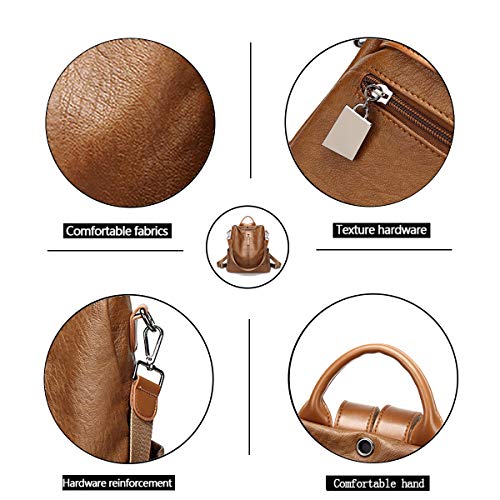 Tisdaini Bolsos Mochila Mujer Moda Cuero de PU Casual Viaje Escolares Bolsos