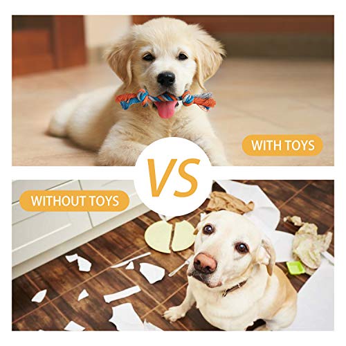Toozey Juguetes para Perros Cachorros - 7 Mordedor Perro Peluche para Perros Cachorro Juguetes Perros Pequeños - Juguetes para Perros Grandes Juguetes Interactivos para Perros - algodón Natural
