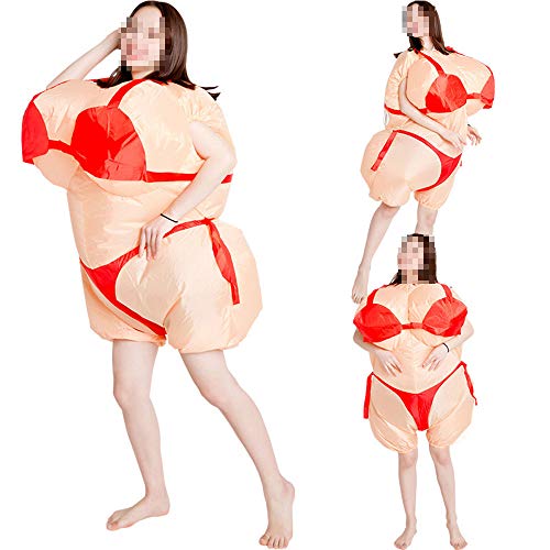 TWW Disfraz De Muñeca De Dibujos Animados Divertidos Accesorios De Muñeca Gorda Divertida Estilo Hawaiano Bikini Sexy Ropa Inflable