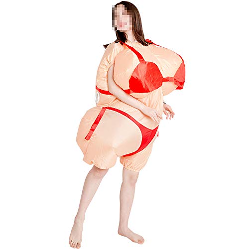 TWW Disfraz De Muñeca De Dibujos Animados Divertidos Accesorios De Muñeca Gorda Divertida Estilo Hawaiano Bikini Sexy Ropa Inflable