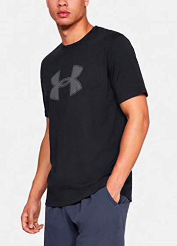 Under Armour Big Logo Ss - Camiseta ligera de manga corta para hombre, color Negro/Grafito, talla L
