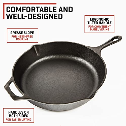 Uno Casa Juego de 2 sartenes de hierro fundido de 25 cm y 30 cm - Sartenes de cocina presazonadas para freír - Para pasteles, pizzas, salsas, pan y huevos
