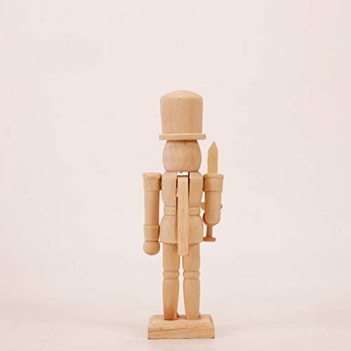 VOSAREA Cascanueces de Madera Decoración de Escritorio Adorno Muñeca de Madera sin Terminar para Pintar para Bricolaje Pintura Artesanal