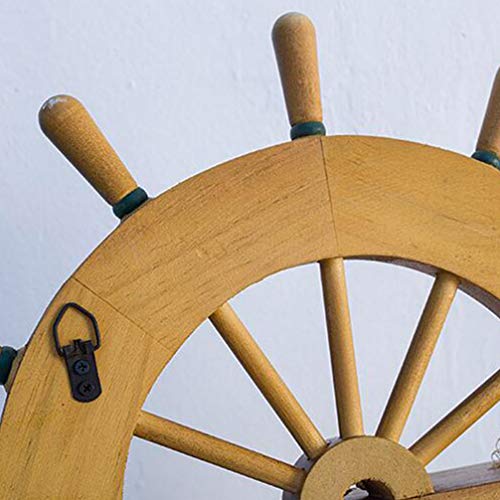 VOSAREA Gancho de Pared de Madera en Forma de Timón Vintage Perchero de Pared Gancho Náutico Colgador para Decoración Hogar Dormitorio Baño Bar