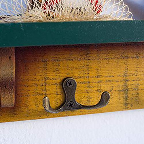 VOSAREA Gancho de Pared de Madera en Forma de Timón Vintage Perchero de Pared Gancho Náutico Colgador para Decoración Hogar Dormitorio Baño Bar