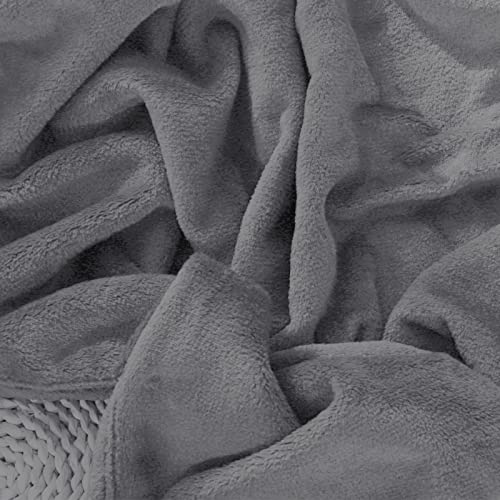 WAVVE Manta Franela Reversible para Cama 90, Manta para Sofá 150x200 cm, Manta de Microfibra, Suave, Cálida, Transpirable (Gris)