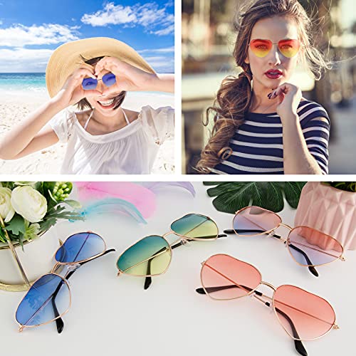Weinsamkeit Corazón Gafas, 6 Piezas de Gafas de Sol Clásicas, Gafas de Montura de Oro Rosa, Gafas de Fiesta de Carnaval Masculinas Y Femeninas Son Las Mejores Decoraciones para Navidad