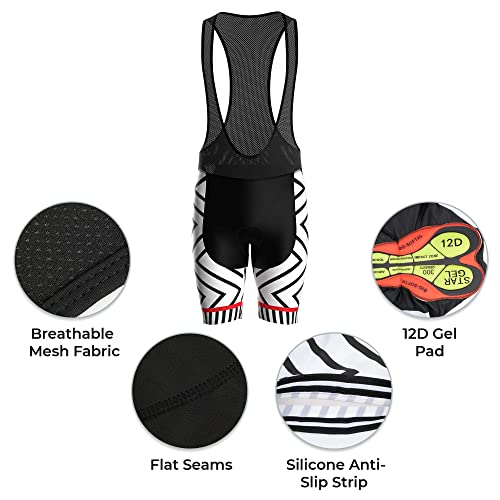 WOLFIRE WF Ropa Ciclismo Hombre, Traje Ciclismo Hombre, con 12D Gel Pad Bib Acolchado, Maillot Ciclismo Hombre Verano, Equipacion Ciclismo Hombre, Mallot y Culot MTB, Culotte Ciclismo Hombre