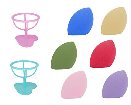 WYNIE Cosmetics Makeup Puff Soporte para Esponjas de Maquillaje Borla de Polvos con forma Corazón Resorte para Blender Beauty Soporte Color Aleatorio