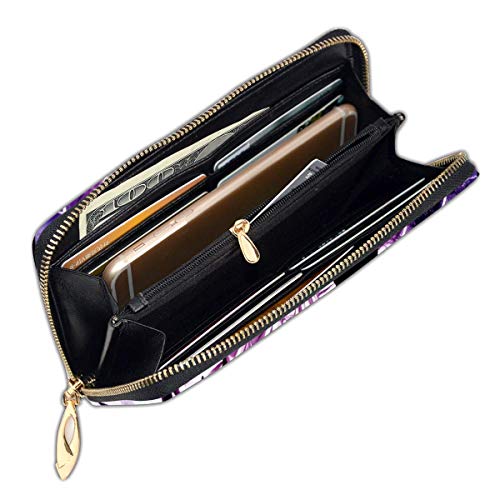 XCNGG Cartera de mayordomo Negra con Bloqueo RFID, Carteras con Cremallera de Cuero Genuino, Monedero, Monedero de Viaje, Organizador de Tarjetero, Bolso de Mano