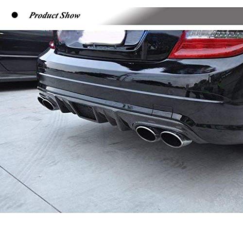 XOBO Difusor Trasero para Mercedes Benz W204 Sport C250 C300 C63 AMG Sedan Coupe 2008-2011 Difusor de Labios de Parachoques Trasero de Fibra de Carbono Kit de Cuerpo de alerón de Salida Doble