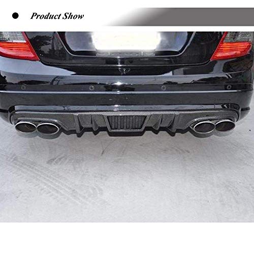 XOBO Difusor Trasero para Mercedes Benz W204 Sport C250 C300 C63 AMG Sedan Coupe 2008-2011 Difusor de Labios de Parachoques Trasero de Fibra de Carbono Kit de Cuerpo de alerón de Salida Doble