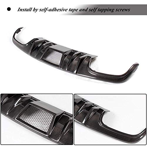XOBO Difusor Trasero para Mercedes Benz W204 Sport C250 C300 C63 AMG Sedan Coupe 2008-2011 Difusor de Labios de Parachoques Trasero de Fibra de Carbono Kit de Cuerpo de alerón de Salida Doble