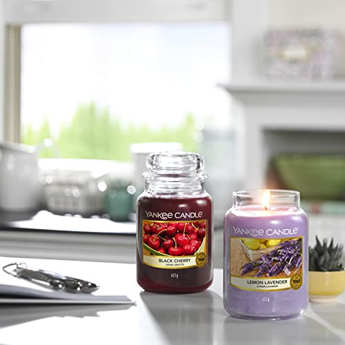 Yankee Candle Black Cherry Vela Aromática en Frasco Grande, Rojo, 623 g