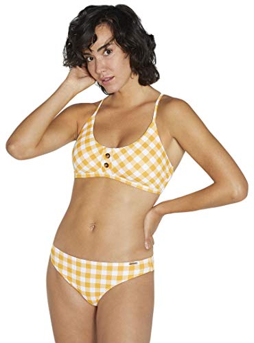 YSABEL MORA - Bikini Tipo Top Cuadro Vichy Mujer Color: Mostaza Talla: 95