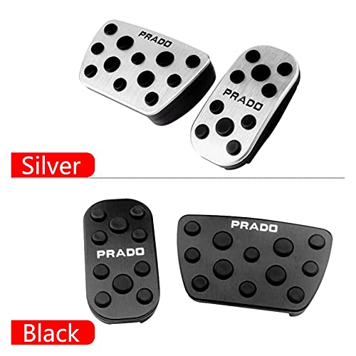 YYAN Acelerador de Aluminio Acelerador Freno Pedales de Embrague Placa de Placa Ajuste para Toyota Land Cruiser Prado 150 2010-2017 2018 2019 2020 Accesorios (Color Name : AT Black)