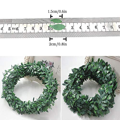 yyuezhi Guirnalda Simulacion Alambre Verde Hoja Lvy Garland Follaje Hojas Verdes Guirnalda Colgante Primavera con Guirnalda Verde Decoración de Corona de Simulación Navideña 7.5 Metros 2 Piezas