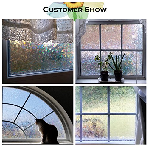 Zindoo Vinilos Ventanas Cristal Vinilo de Privacidad Pegatinas Ventana Vinilos Cristales Adhesive Vinilos Traslucido para Cristal Laminas para Ventanas Privacidad 90x200CM