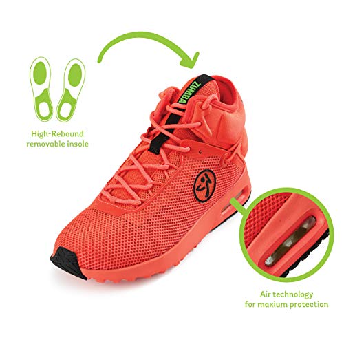Zumba Atlético Estampado Fitness Camiseta Negra Mujer Sueltas de Entrenamiento Top Deportivo, Sneaker, Coral Craze, 37.5 EU